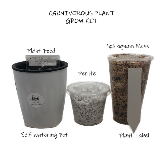Carnivorous Plant Growing Kit with Self-watering Pot, Soil and Maxsea Fertilizer